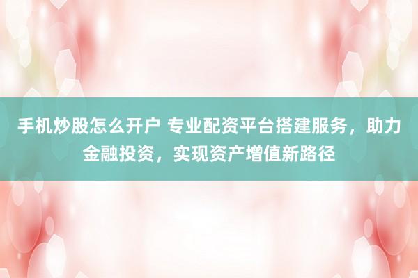 手机炒股怎么开户 专业配资平台搭建服务，助力金融投资，实现资产增值新路径