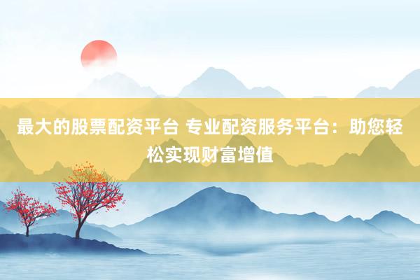 最大的股票配资平台 专业配资服务平台：助您轻松实现财富增值