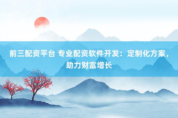 前三配资平台 专业配资软件开发：定制化方案，助力财富增长