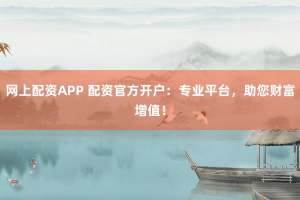 网上配资APP 配资官方开户:专业平台,助您财富增值!