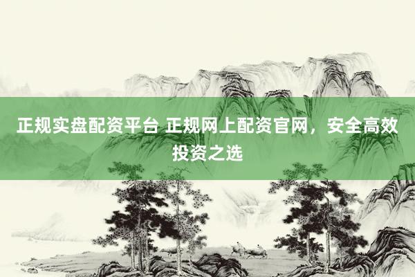 正规实盘配资平台 正规网上配资官网，安全高效投资之选