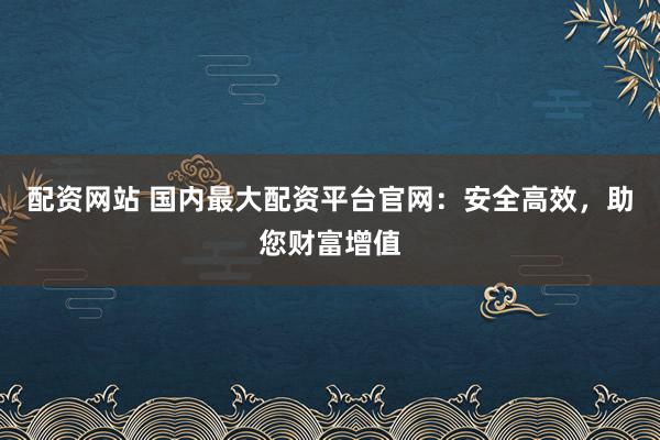 配资网站 国内最大配资平台官网：安全高效，助您财富增值